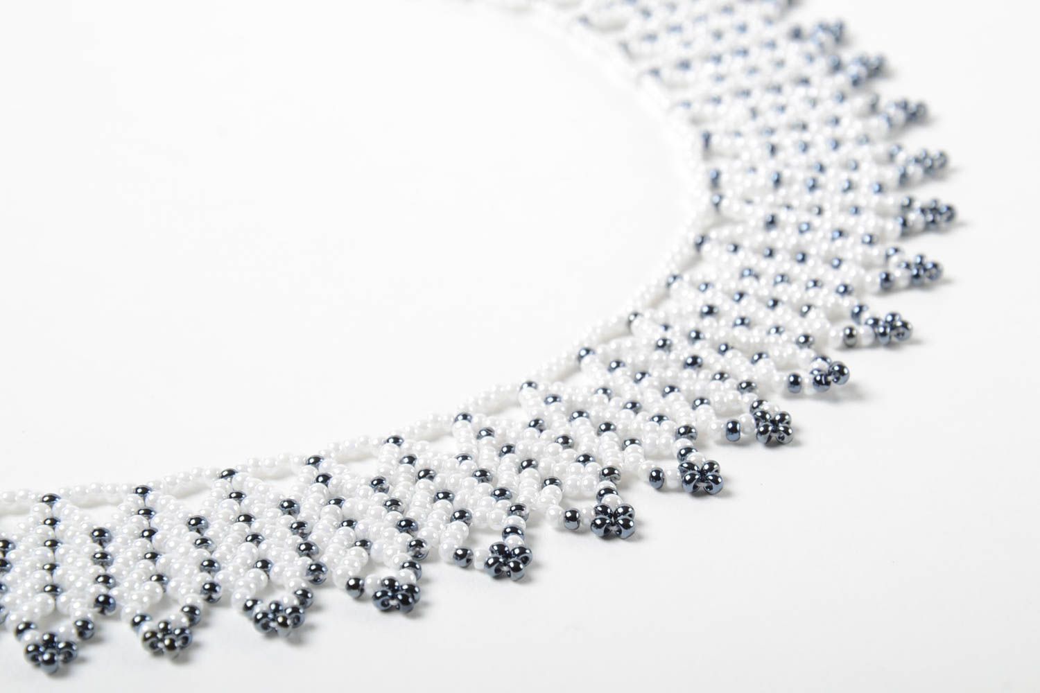 Handmade Modeschmuck Collier Halskette für Frauen Halskette aus Glasperlen weiß foto 5