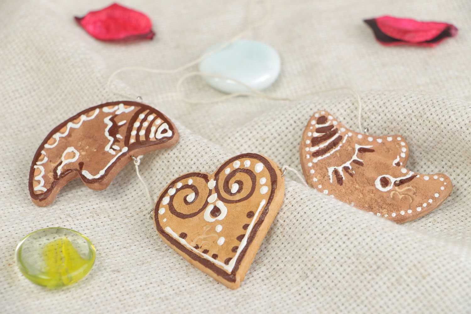 Handgemachte Deko Girlande aus dekorativen Süßigkeiten für Weihnachten aus 3 Stück foto 5