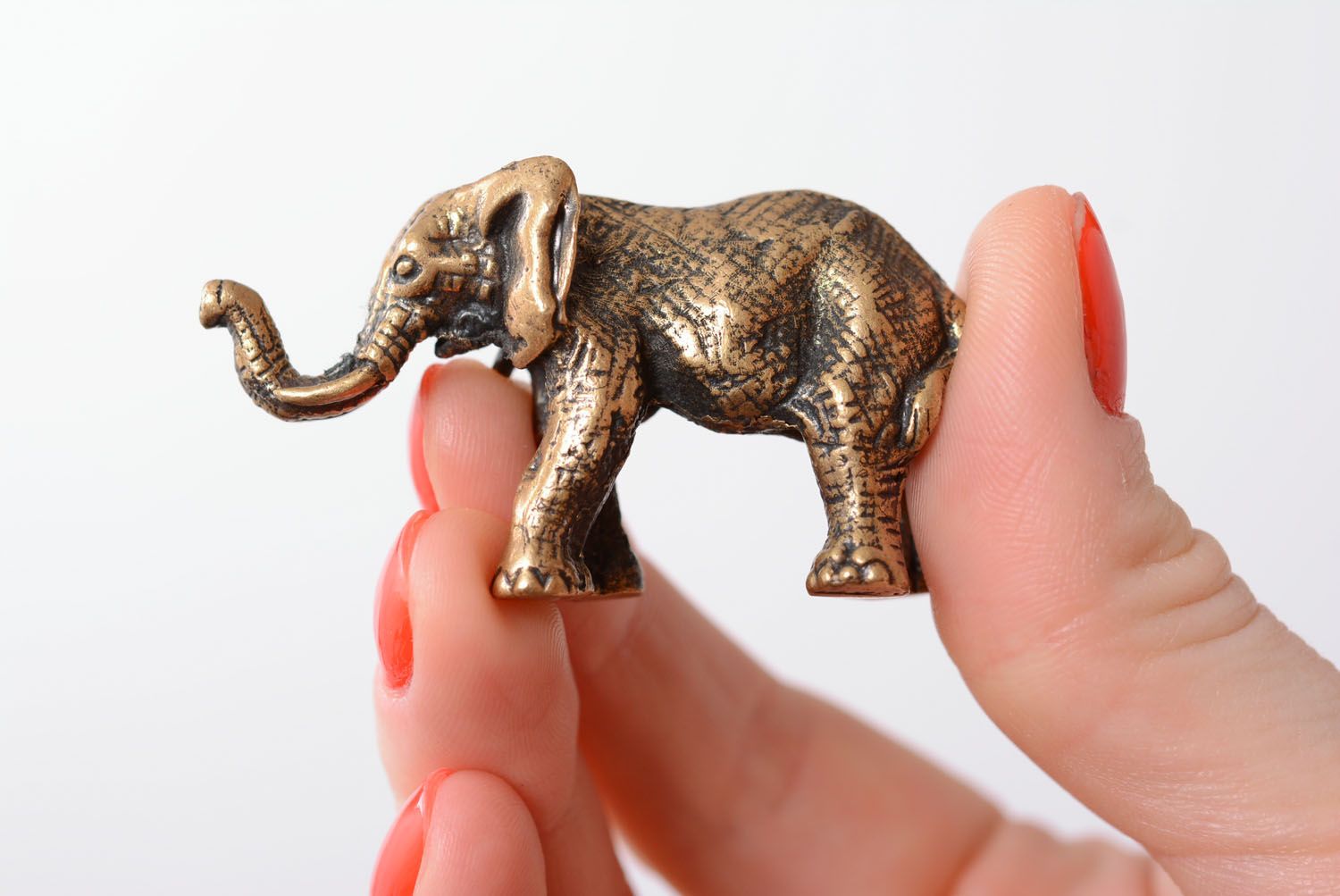 Miniature bronze statuette Elephant photo 3