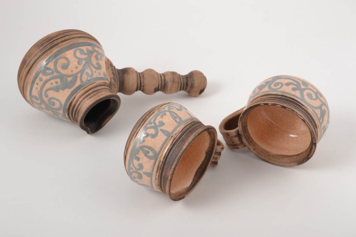 Geschirr Set Keramik handmade türkische Kaffeekanne moderne Kaffeetassen  foto 5