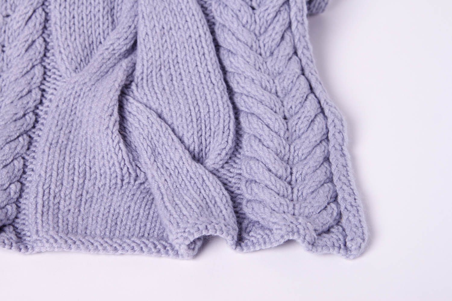 Bufanda tejida hecha a mano complemento de invierno regalo original color lila foto 5