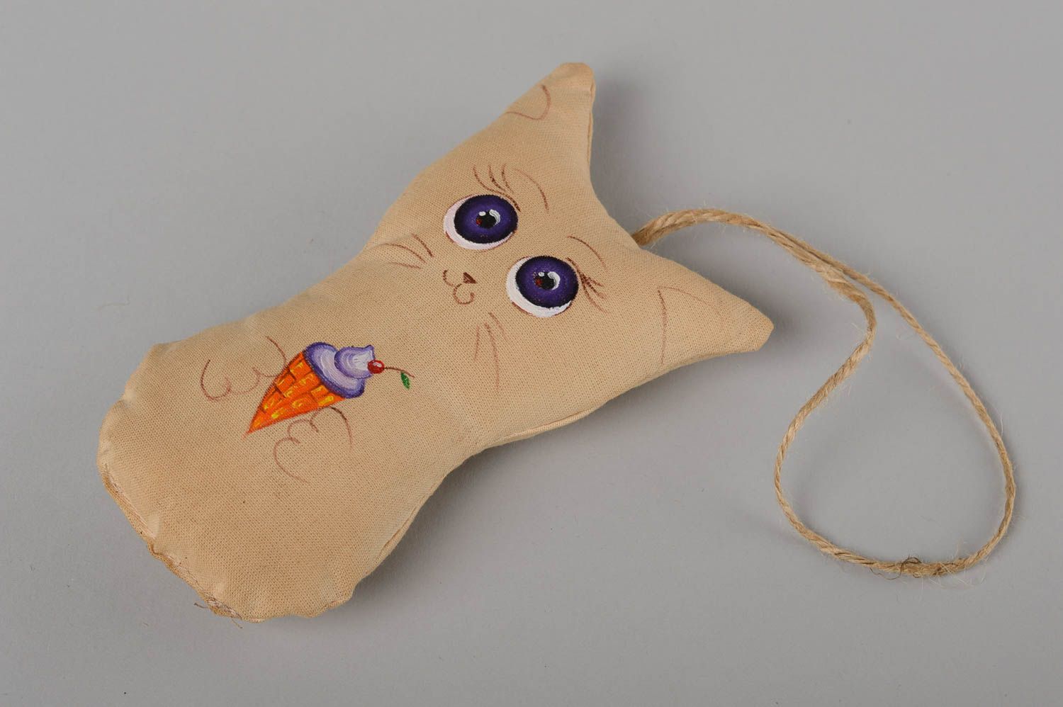 Handmade Kuscheltier Katze Stoff Spielzeug Geschenk für Kinder Deko Anhänger foto 2