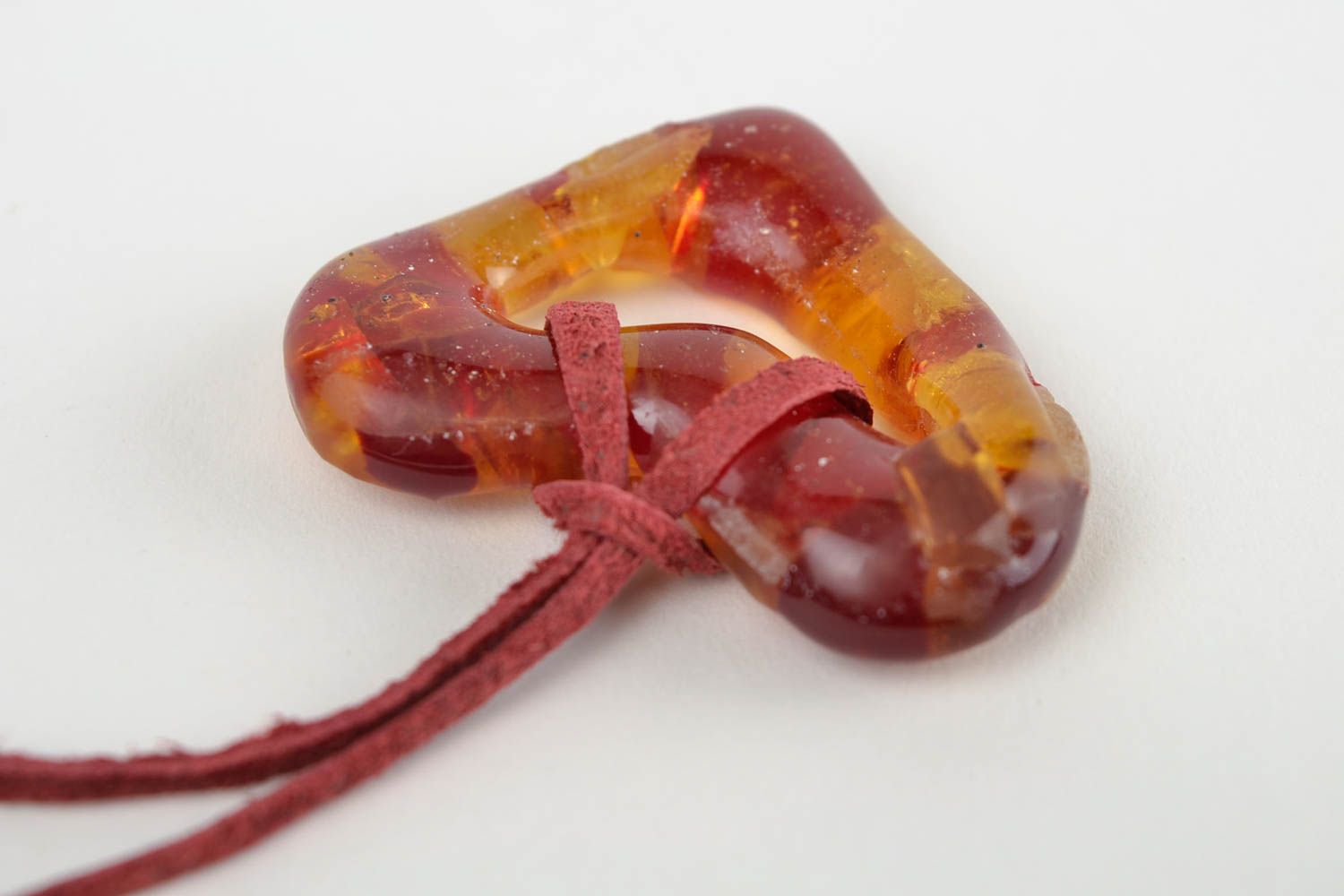 Handmade jewelry designer pendant unusual gift for women glass accessory  photo 4