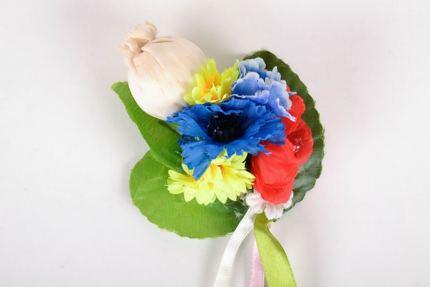 Brooch - barrette with flowers photo 1