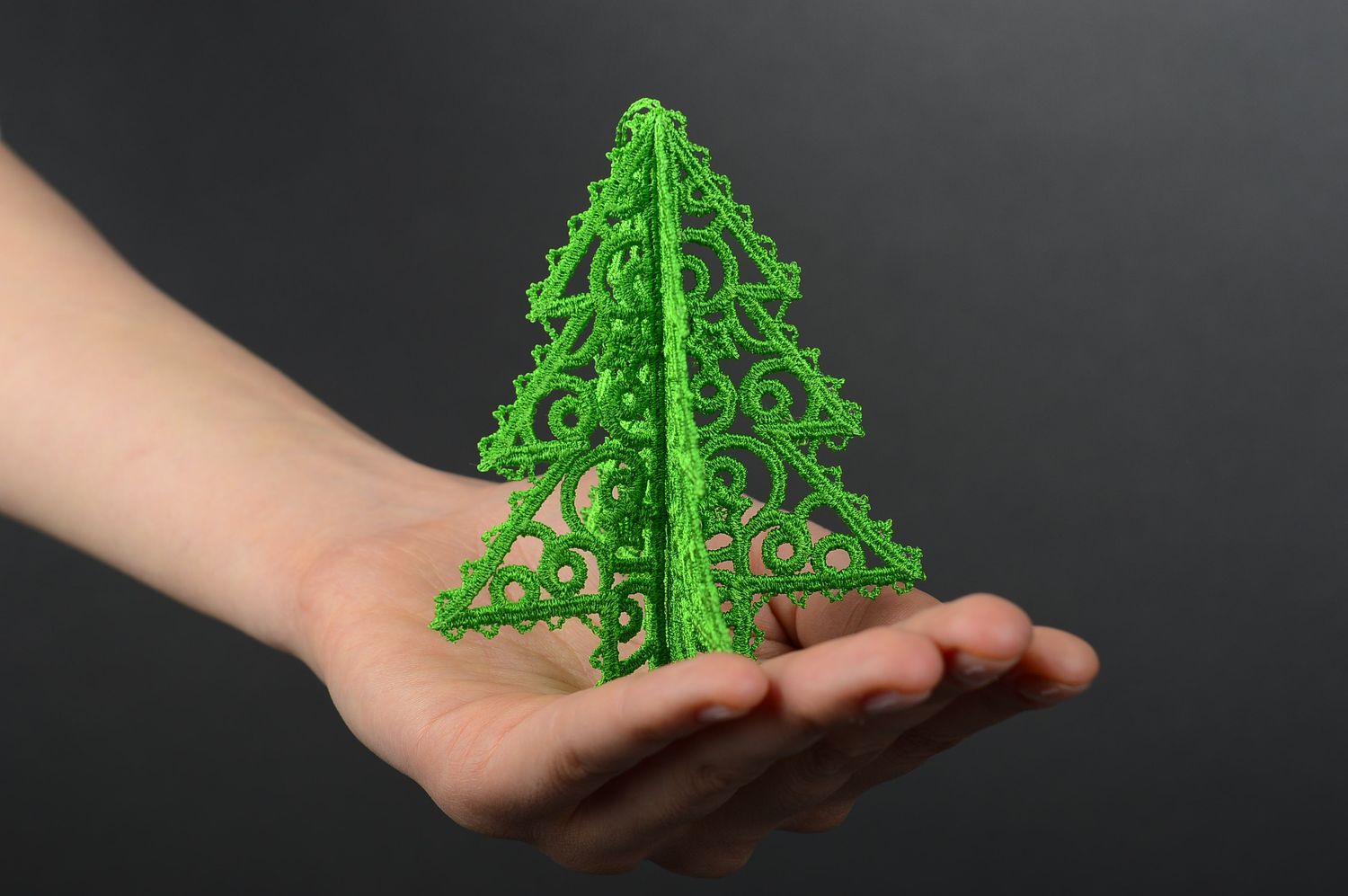 Игрушка на елку handmade декор для дома новогоднее украшение зеленая елка фото 2