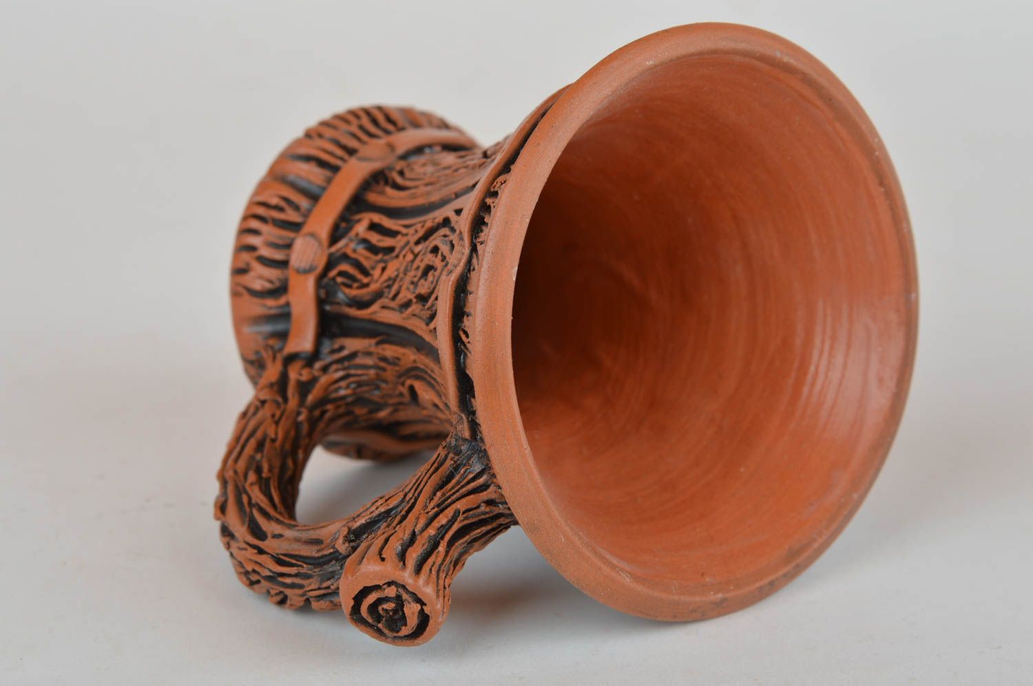Tasse en argile faite main design brune originale à café vaisselle 10 cl photo 5