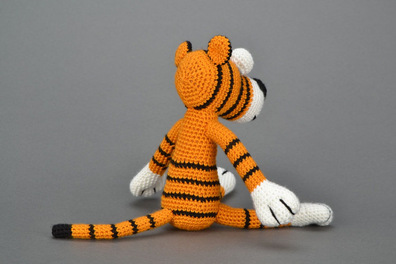 Тигр Мягкая игрушка ручной работы из шерсти фото 4