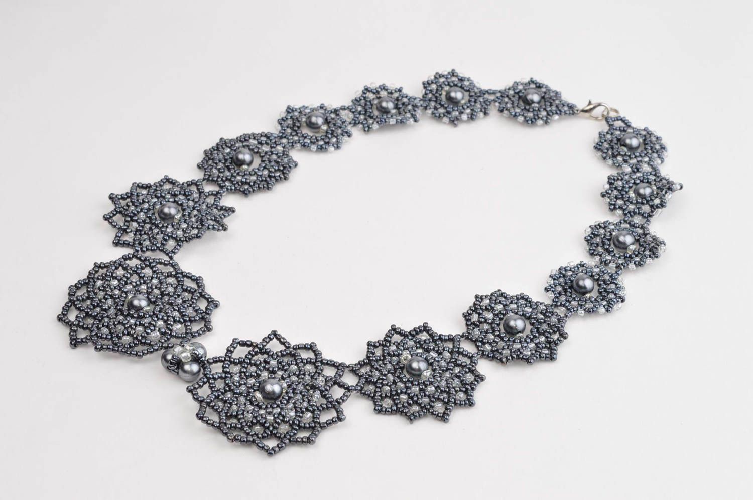 Openwork necklace stylish bijouterie seed bead necklace fashion elegant necklace photo 2