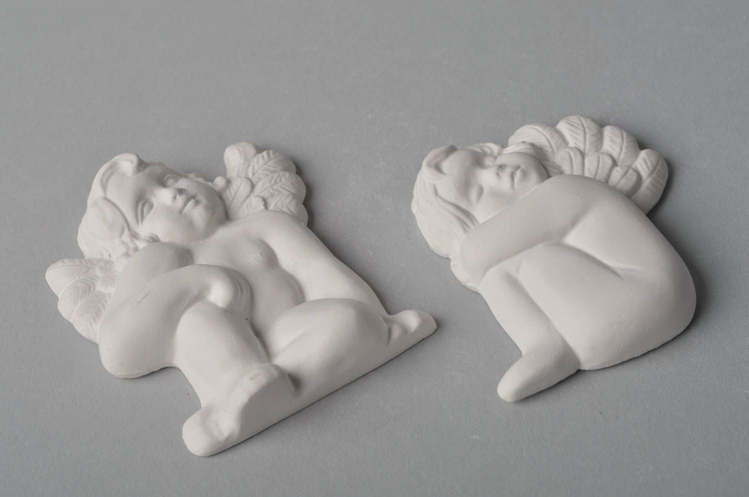 Figurines anges fait main Figurines en plâtre 2 pièces Loisirs créatifs photo 2