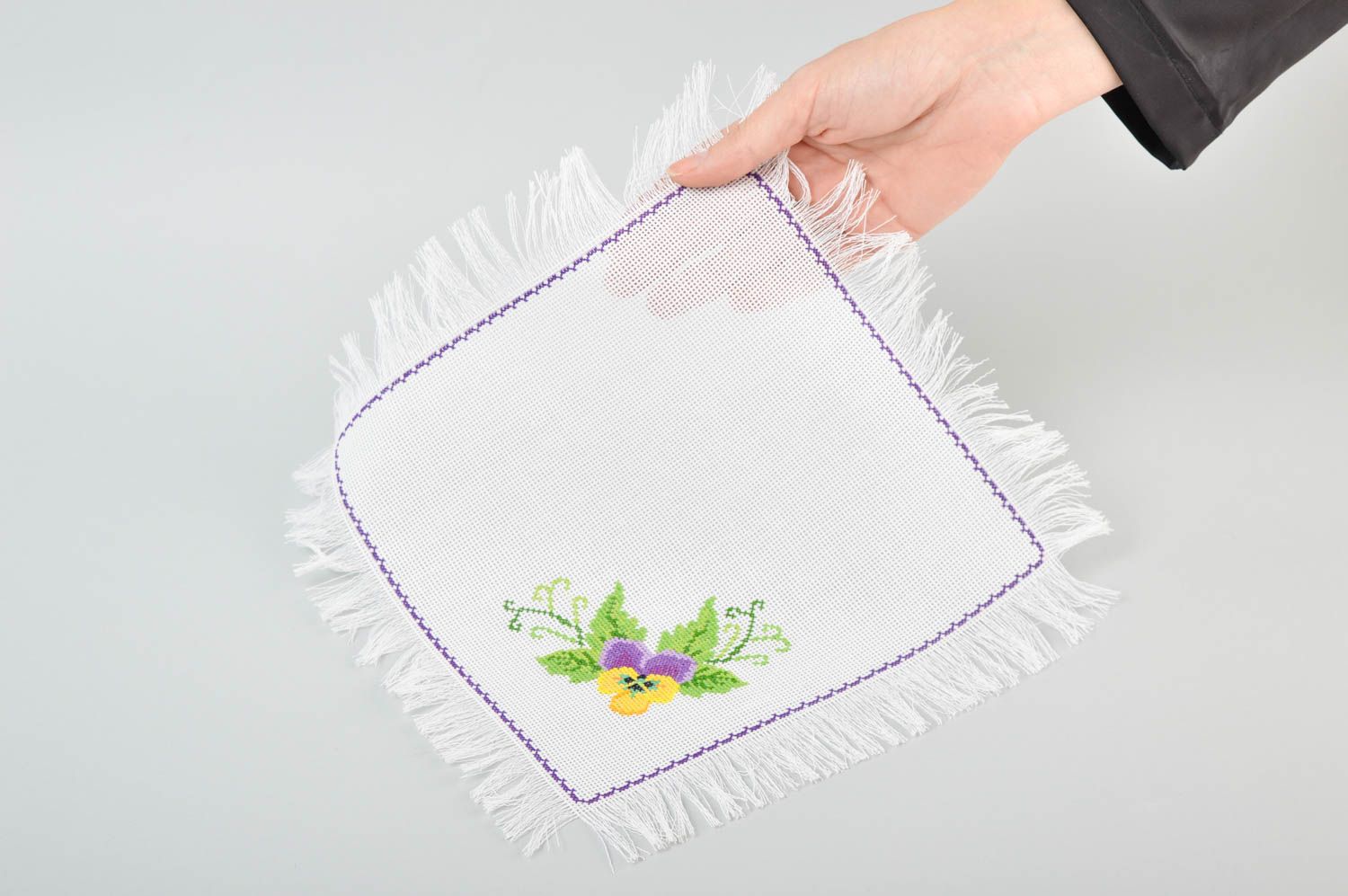 Servilleta bordada hecha a mano textil para el hogar decoración de mesa foto 5