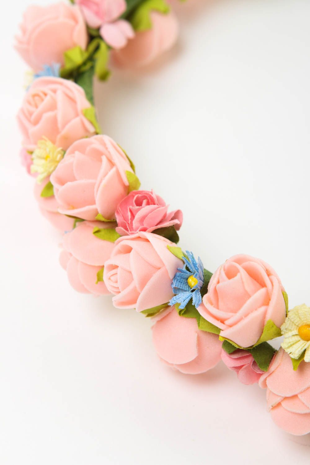 Serre-tête fleurs fait main Accessoire cheveux rose délicat Cadeau pour femme photo 4