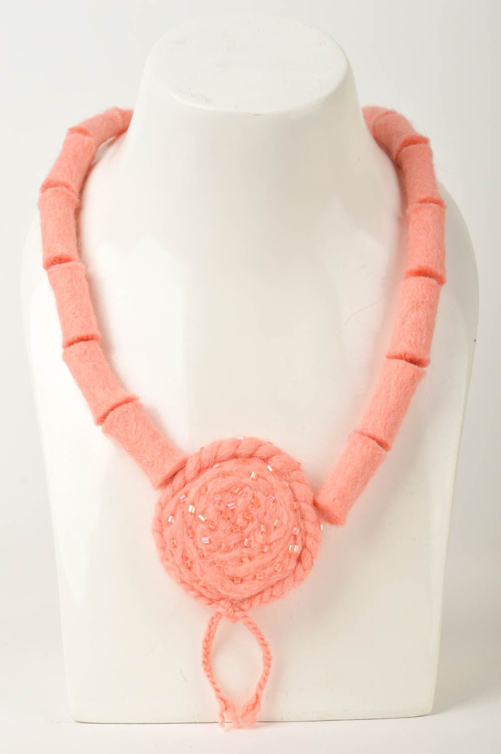 Handmade necklace designer woolen necklace for women gift ideas unusual jewelry photo 1