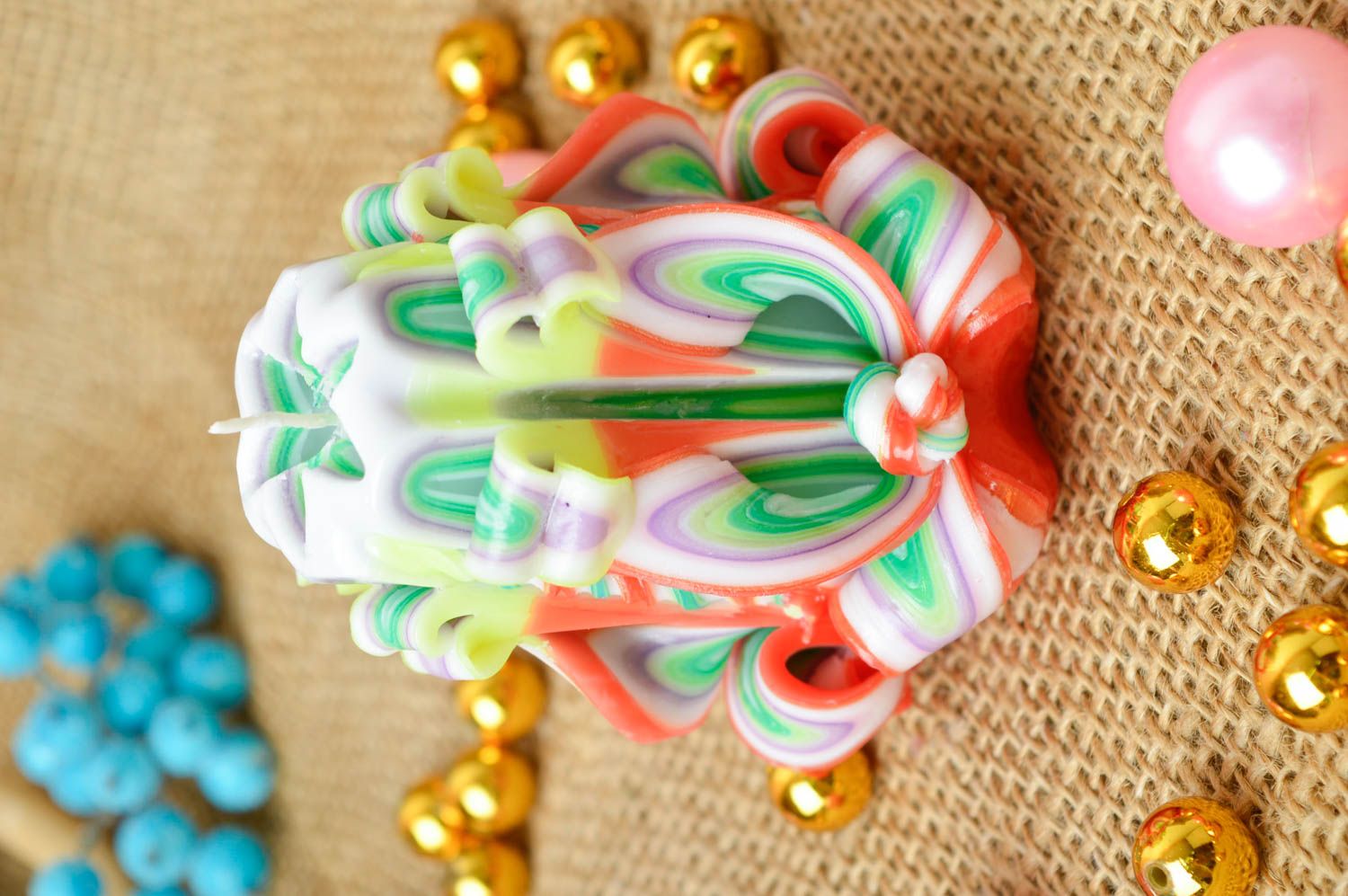 Vela artesanal de parafina multicolor decoración de casa regalo original  foto 1
