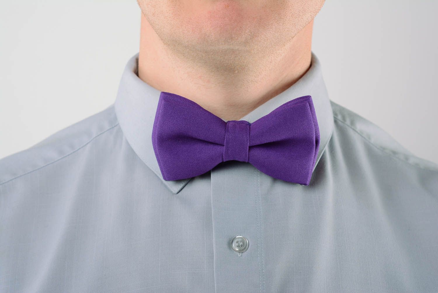 Men's fabric bow tie Indigo photo 1