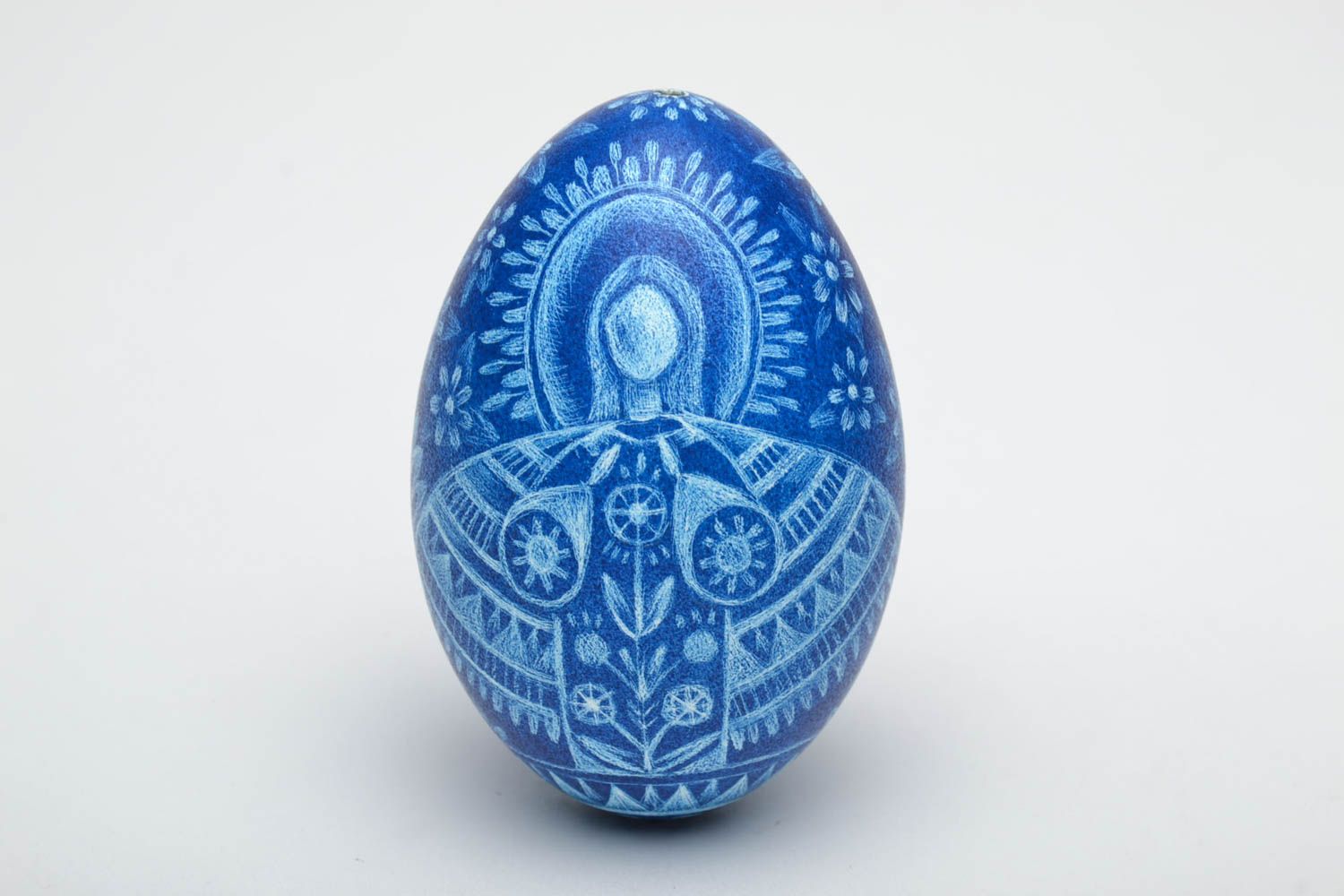 Oeuf décoratif de Pâques bleu original fait main Ange clair photo 2