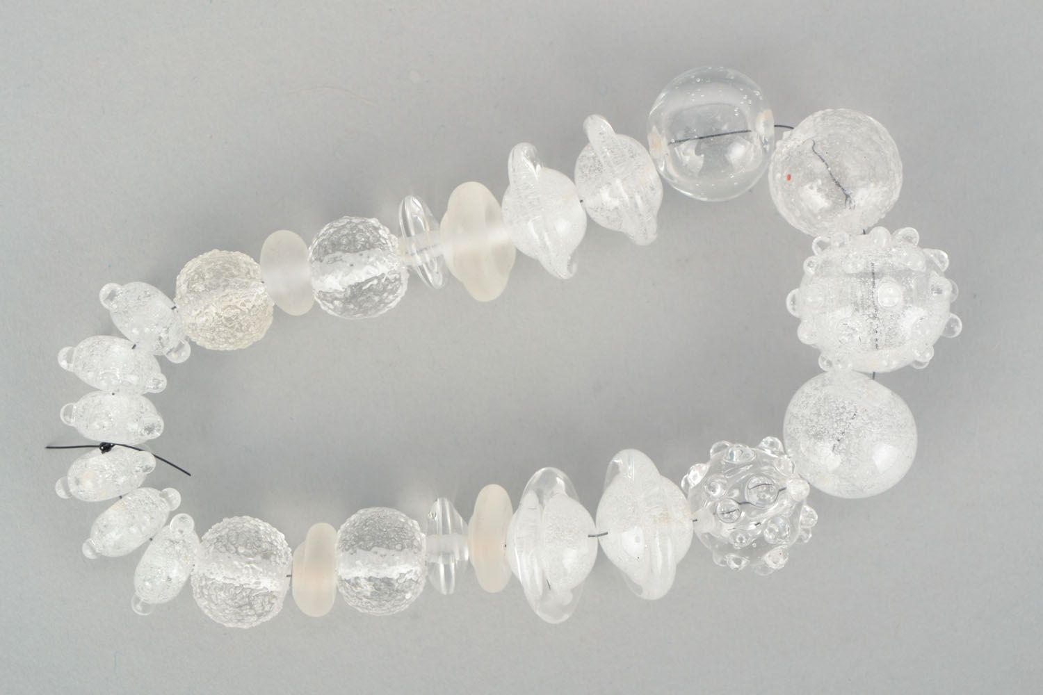 Kit de perles en verre blanc fait main photo 1