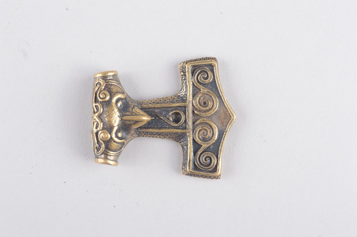 Bronze pendant handmade bronze jewelry metal pendant on cord ethnic jewelry photo 2