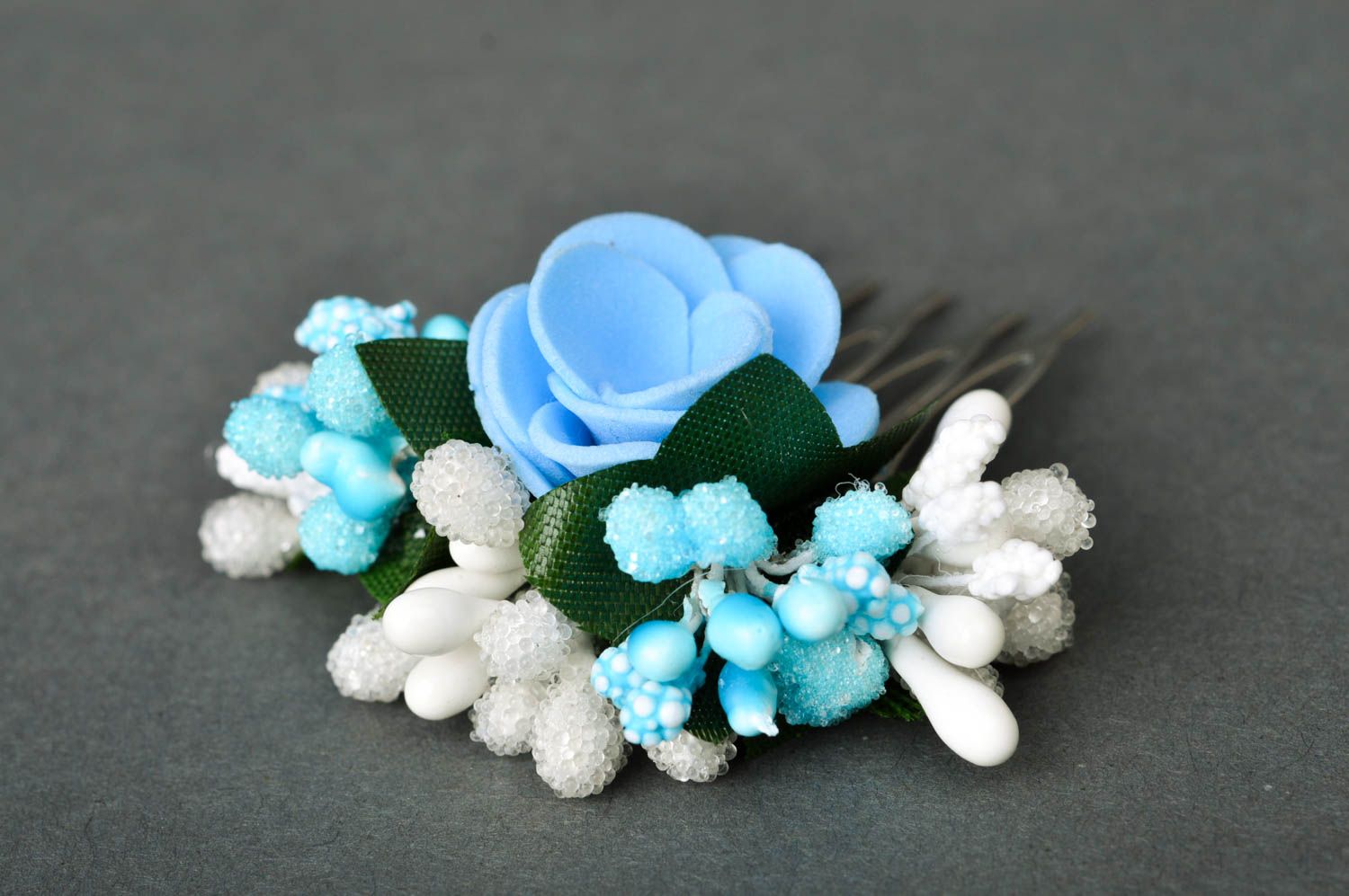Handmade hair comb flower hair accessories hair jewelry gifts for girls photo 3