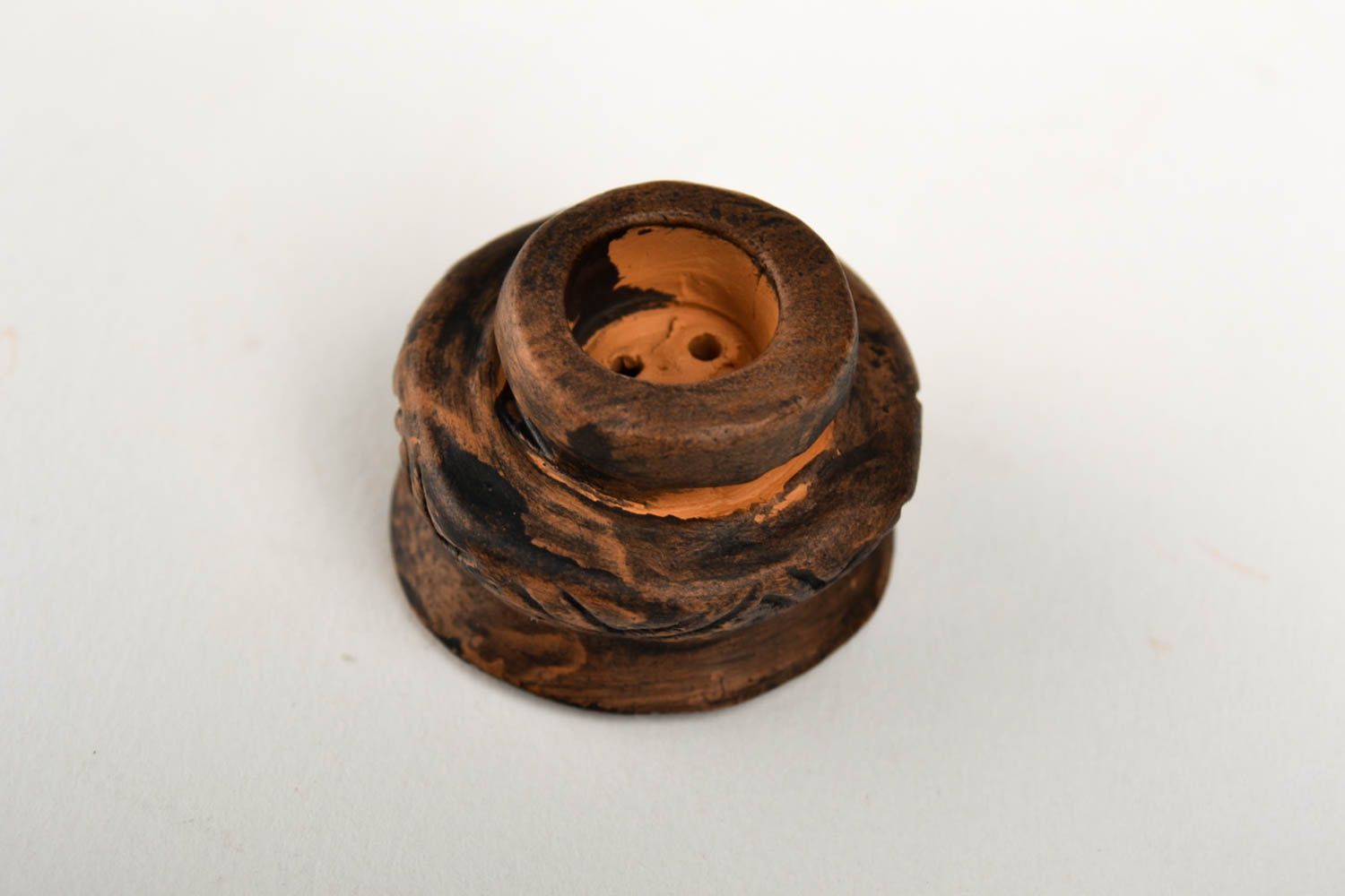 Курительный аксессуар ручной работы изделие из глины курительный девайс фото 4