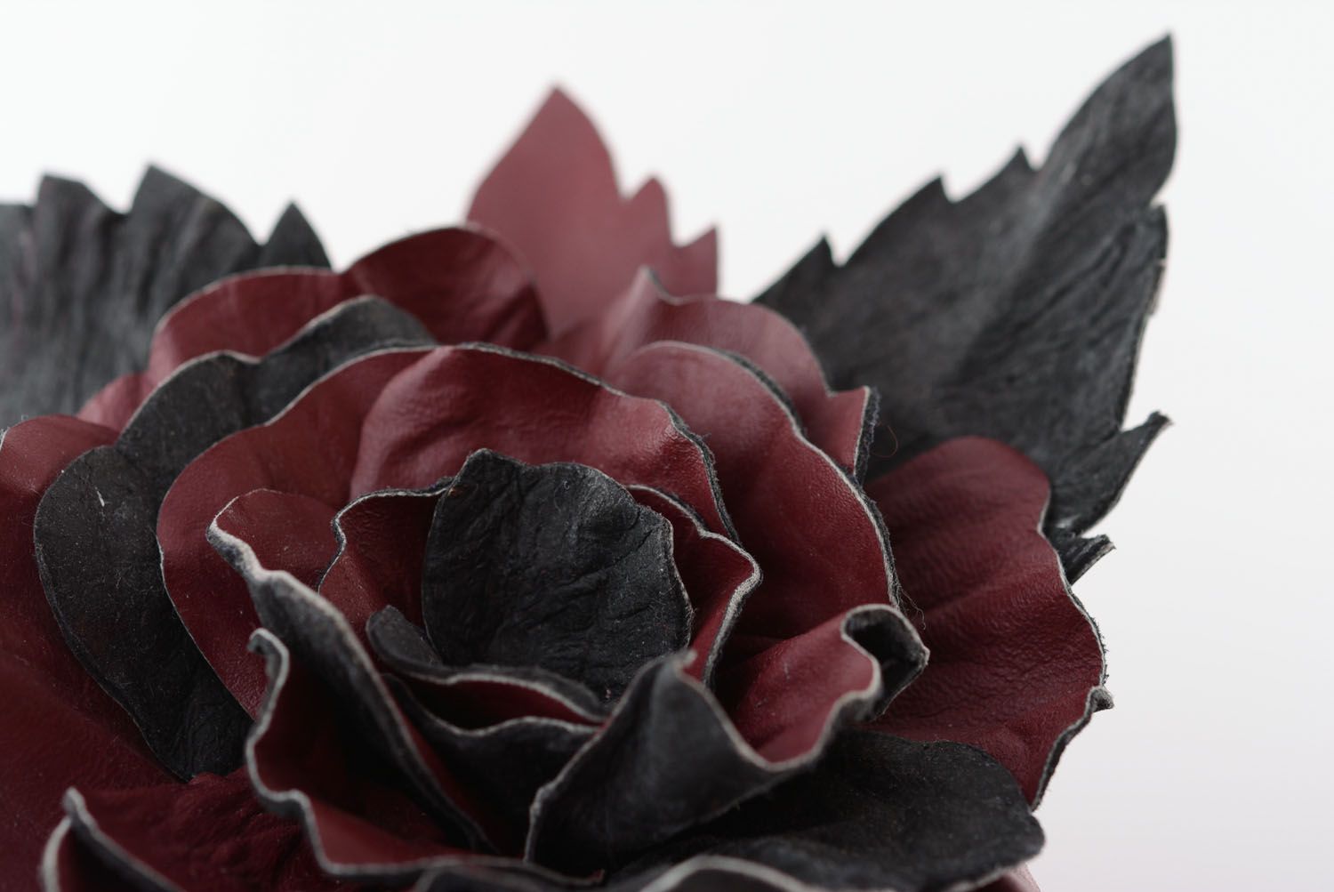 Leather brooch Rose photo 2
