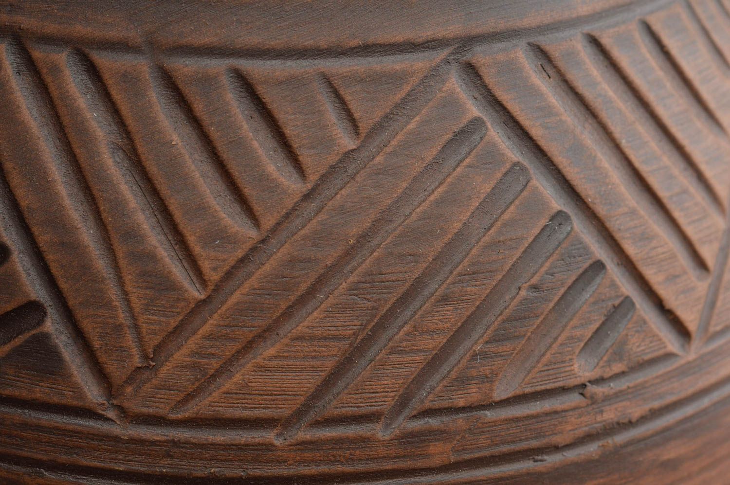 Jarro de arcilla marrón oscuro alto bonito artesanal original vajilla cerámica foto 5