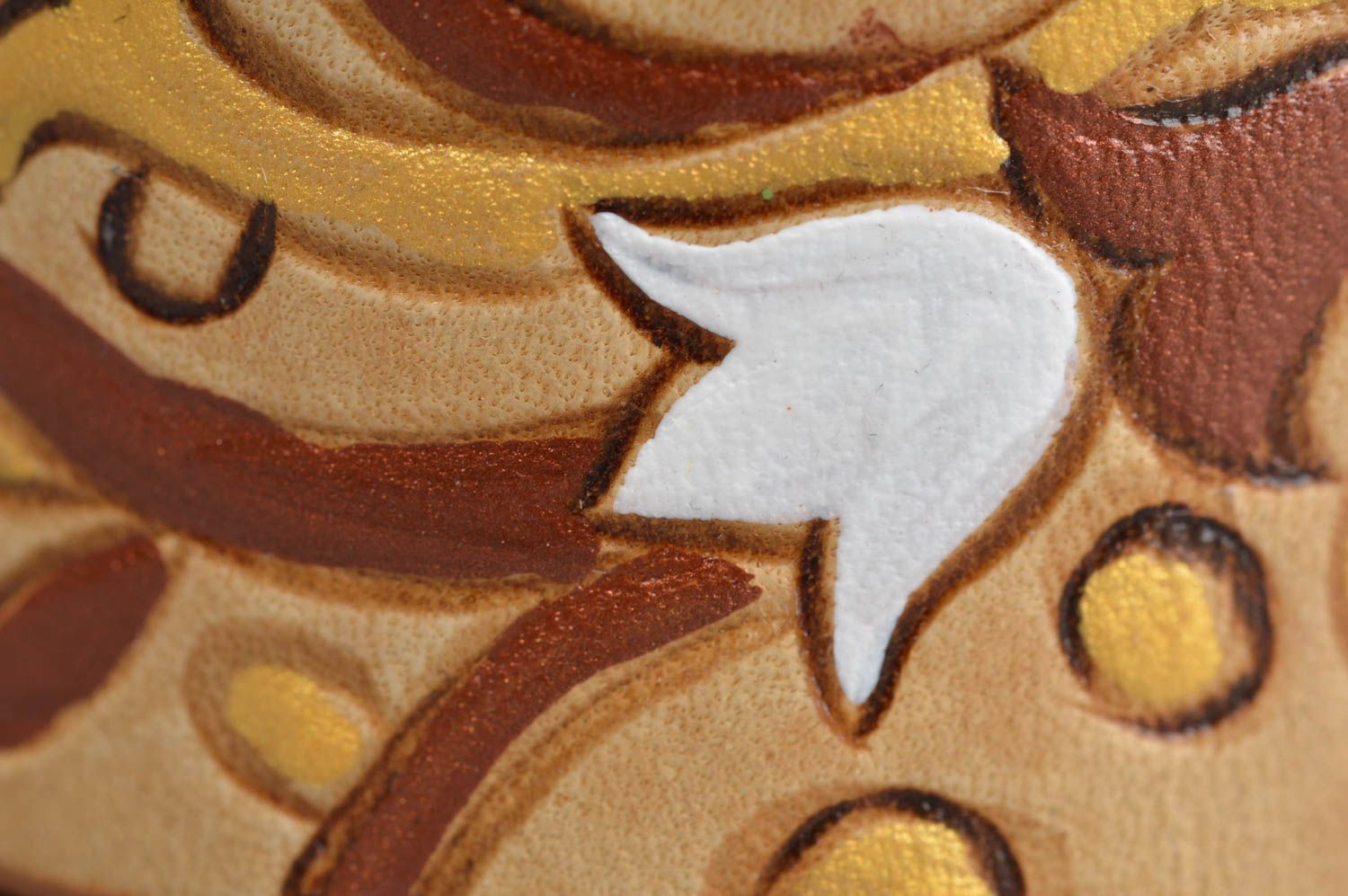 Pulsera de cuero hecha a mano regalo original brazalete artesanal color beige foto 2