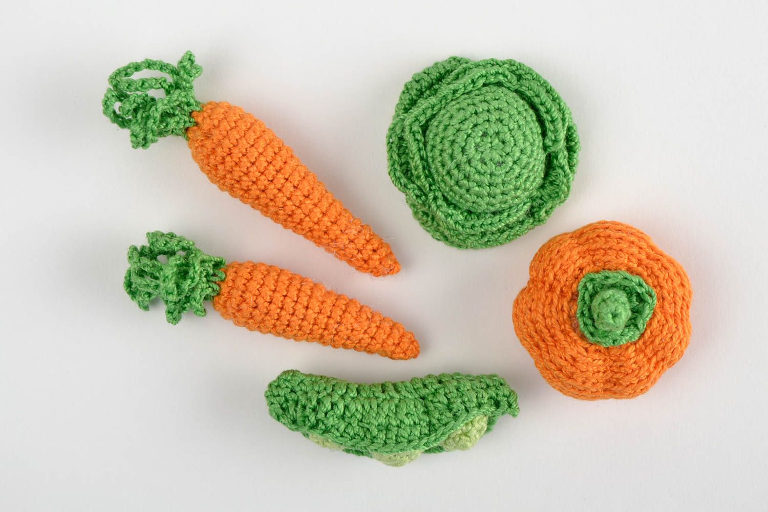 Peluches légumes faites main Jouets tricot Cadeau enfant carotte chou citrouille photo 5