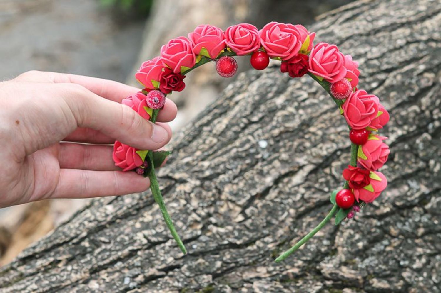 Headband Coral roses photo 5