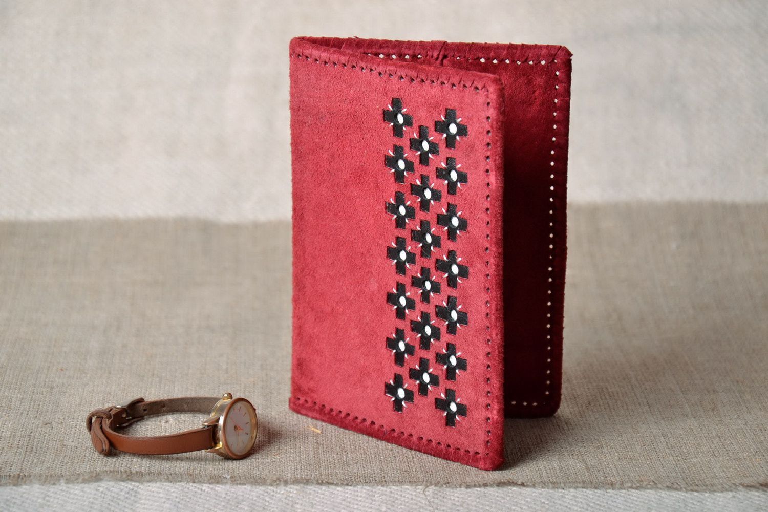 Handmade leather passport cover photo 2