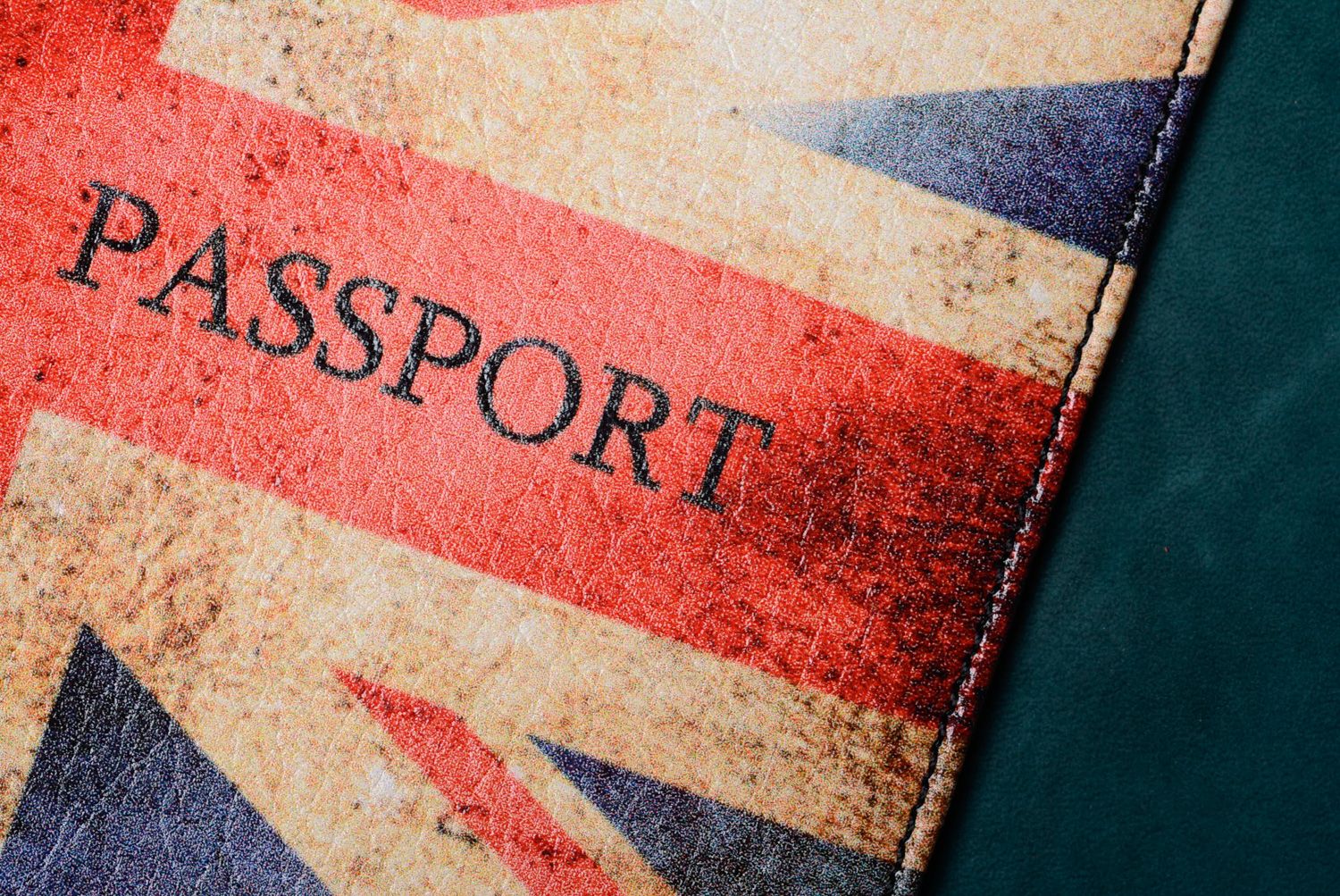 Homemade leather passport cover with print Britain photo 4