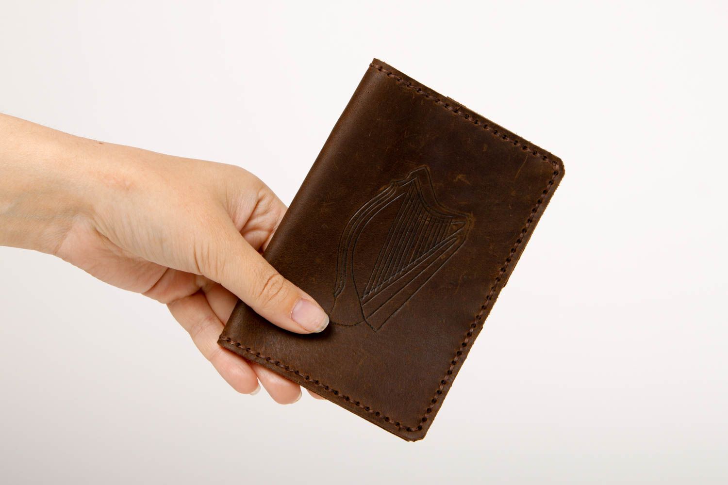 Handmade leather passport cover handmade leather accessories for documents photo 2