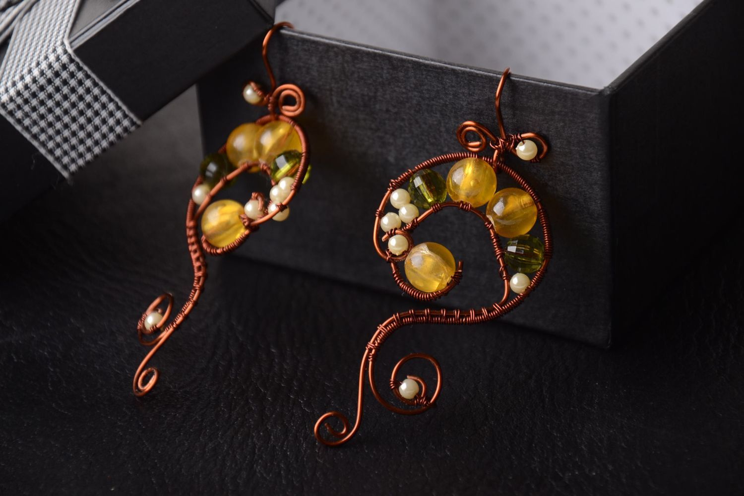 Handmade elegant jewelry stylish beaded earrings unusual cute earrings photo 1