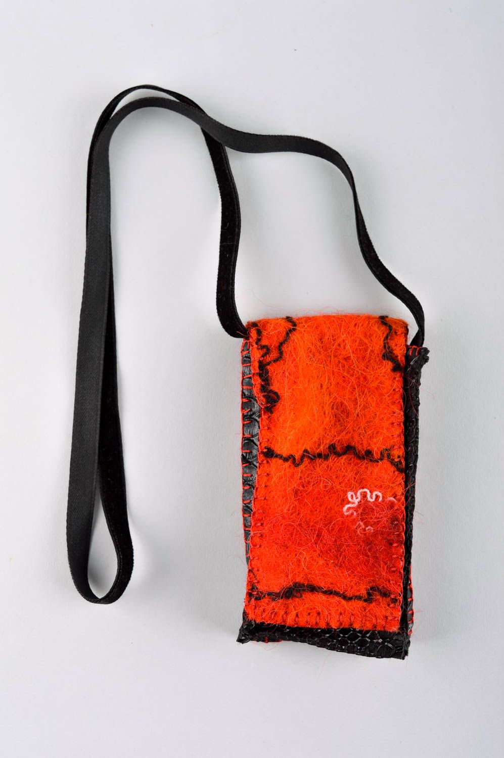 Smartphone Tasche handmade Handy Hülle Tasche für Handy Stoff Handtasche orange foto 2