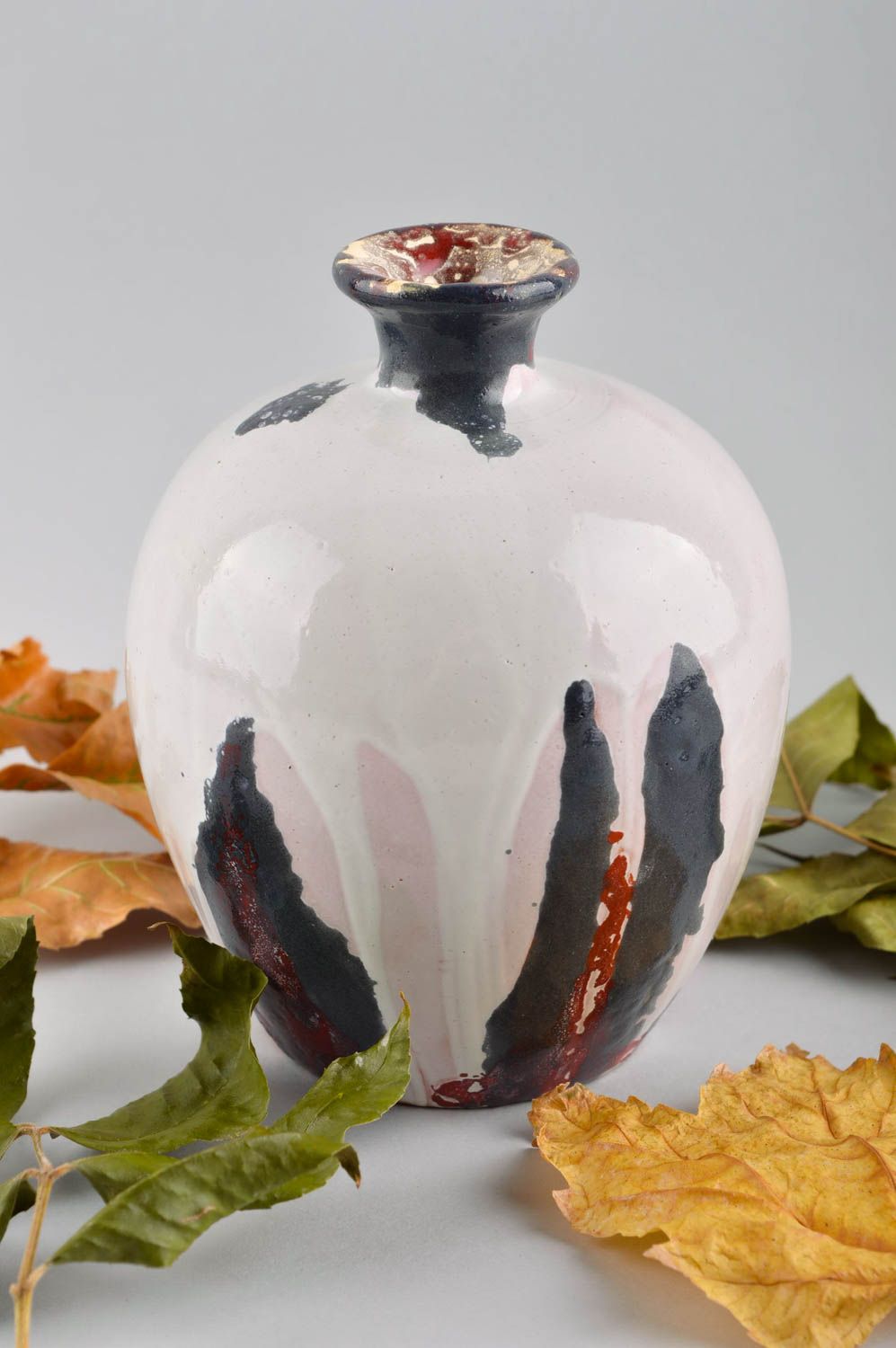 Ваза для декора ручной работы красивая ваза глиняная 1 литр декор для дома фото 1