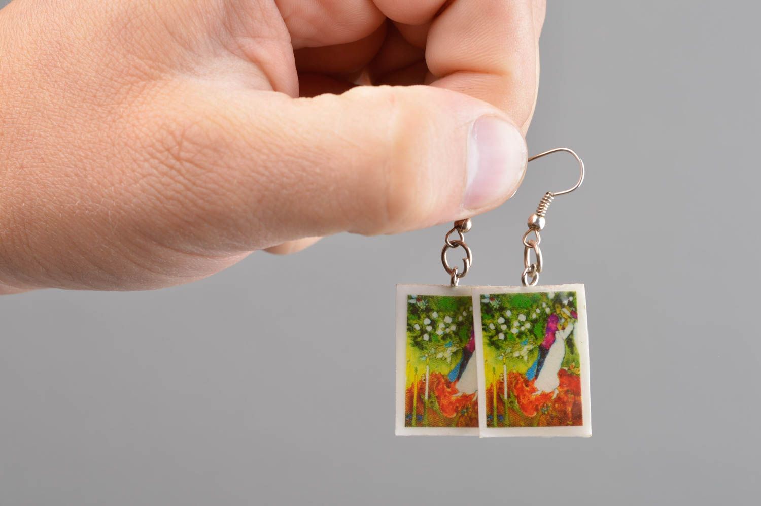Beautiful handmade earrings epoxy resin fashion trends small gifts for her photo 4