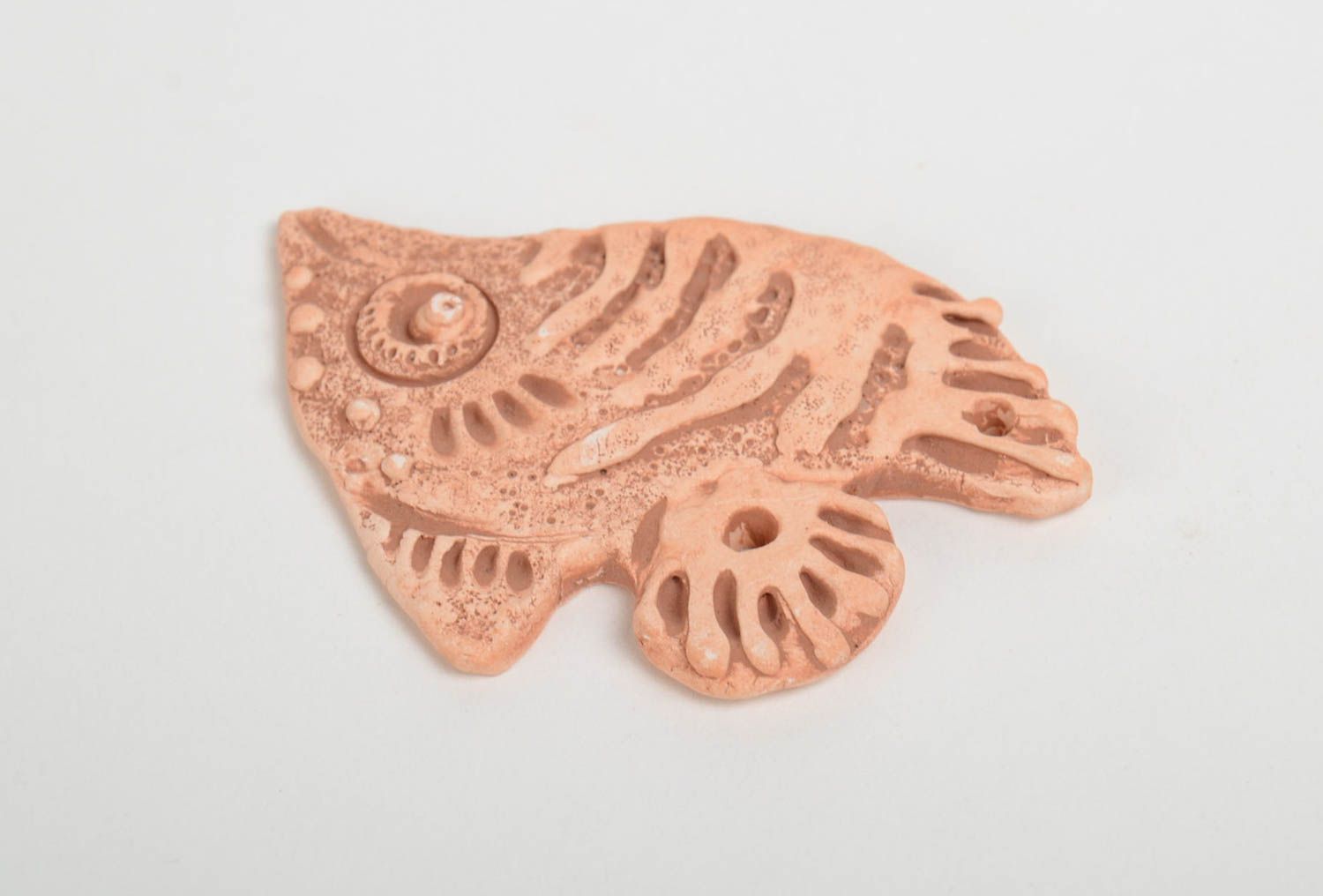 Unusual handmade designer clay blank pendant in marine style DIY photo 4