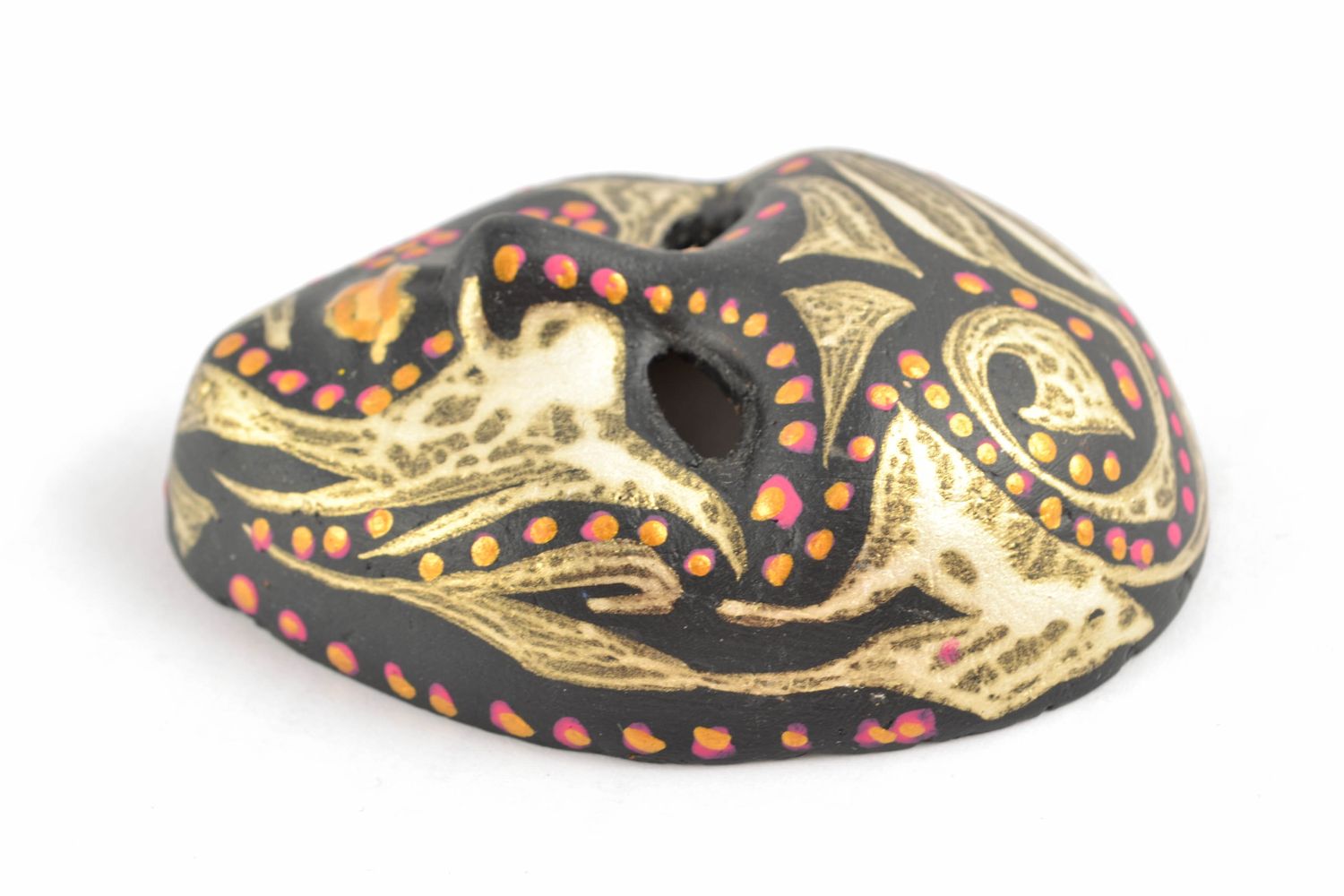 Bemalte Interieur Karveval Maske aus Ton foto 4