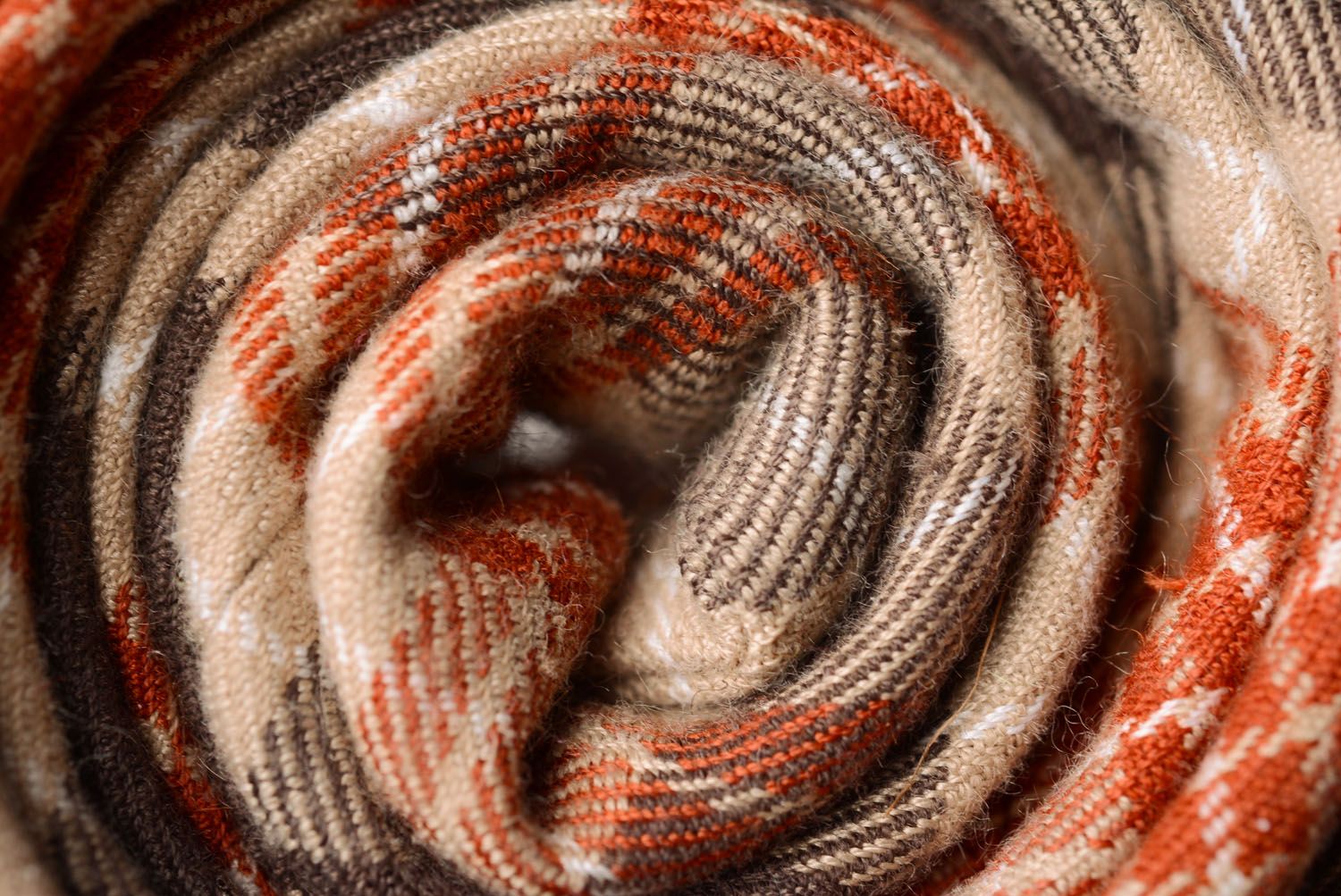 Cravate à carreaux terre cuite en tweed photo 5
