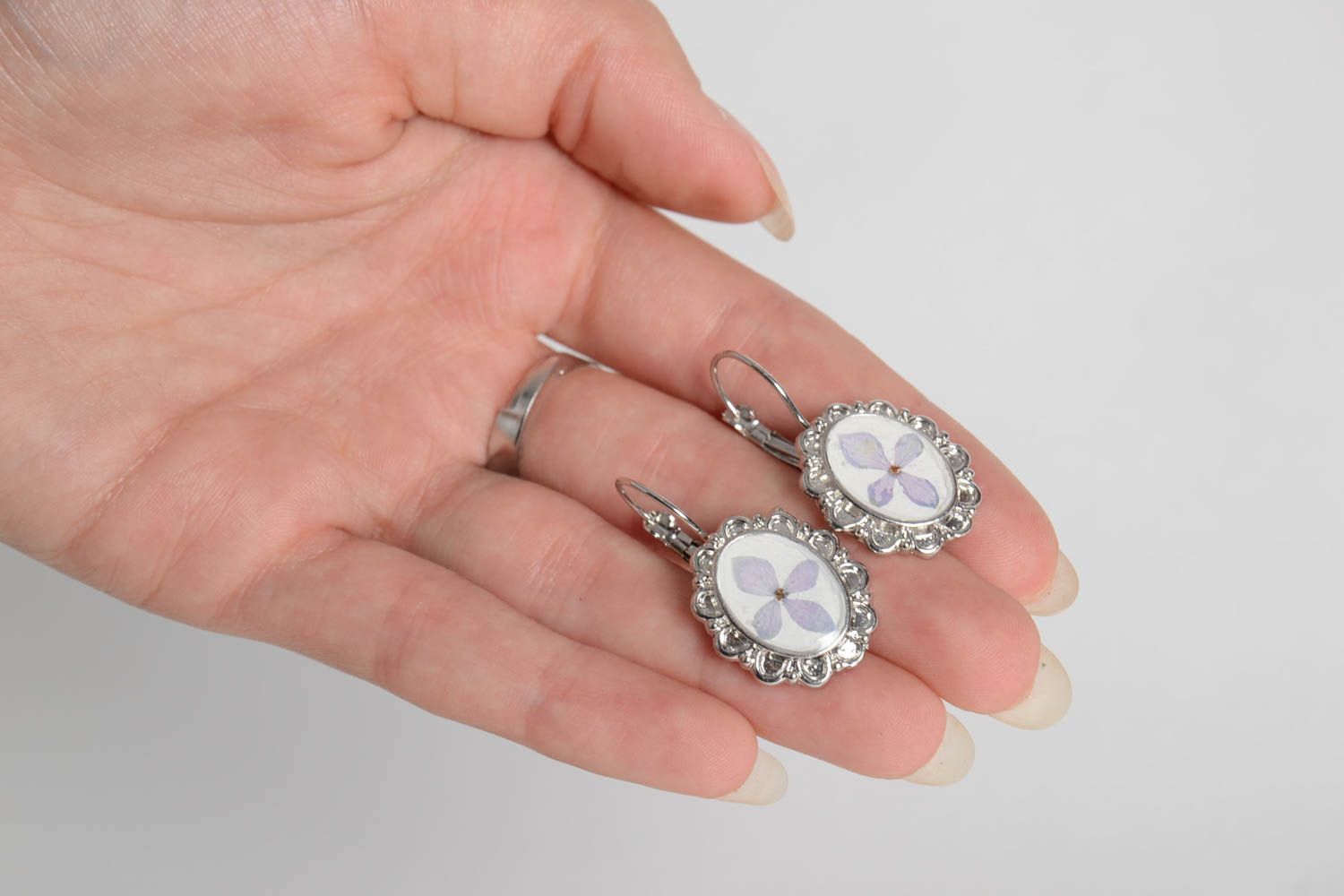Beautiful handmade jewelry set stylish cute ring designer unusual earrings photo 3