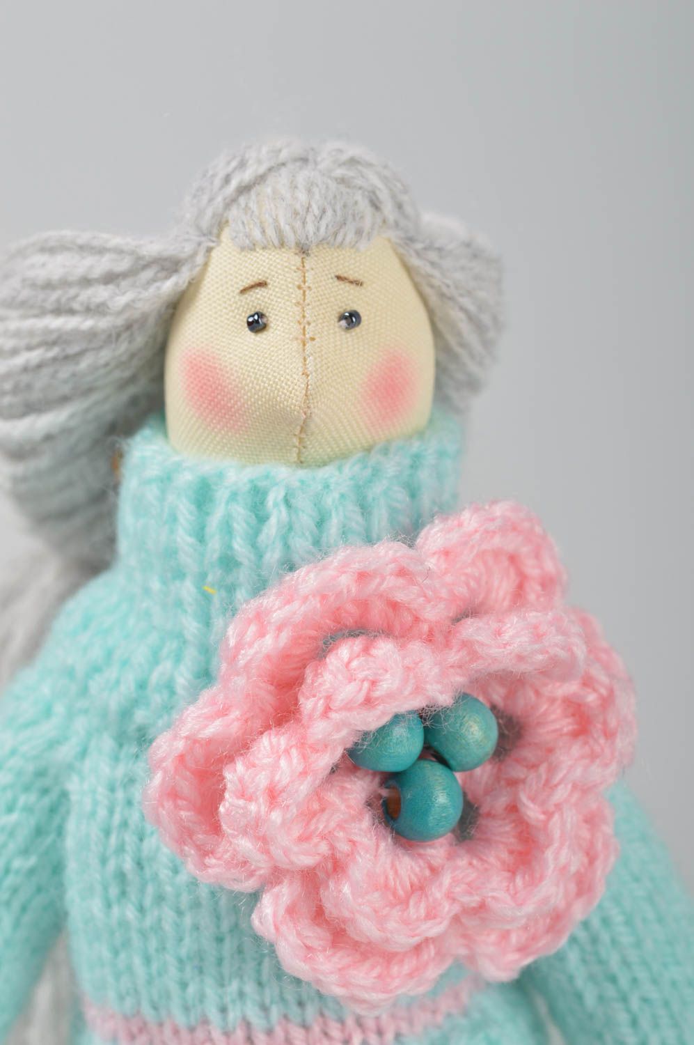 Soft handmade doll unusual textile toy designer doll for kids children present photo 2