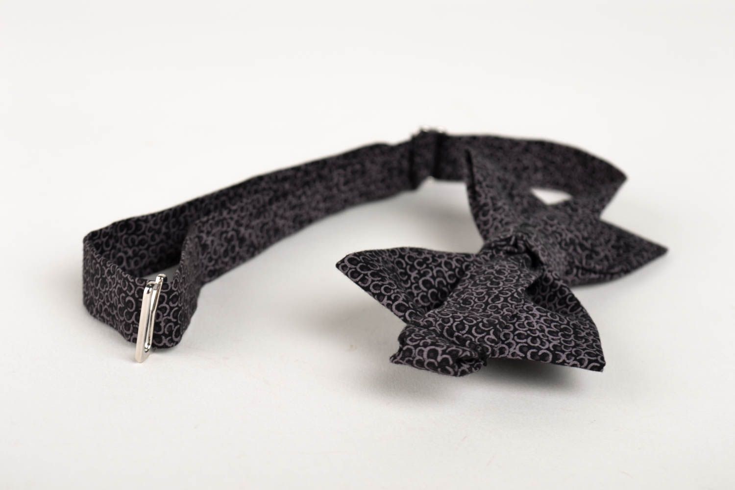 Corbata de lazo oscura original artesanal pajarita moderna accesorio unisex foto 3