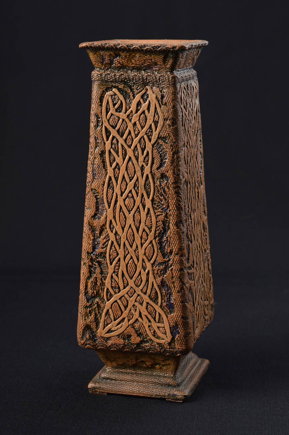 7 inches brown handmade Roman-style décor vase 0,6 lb photo 1