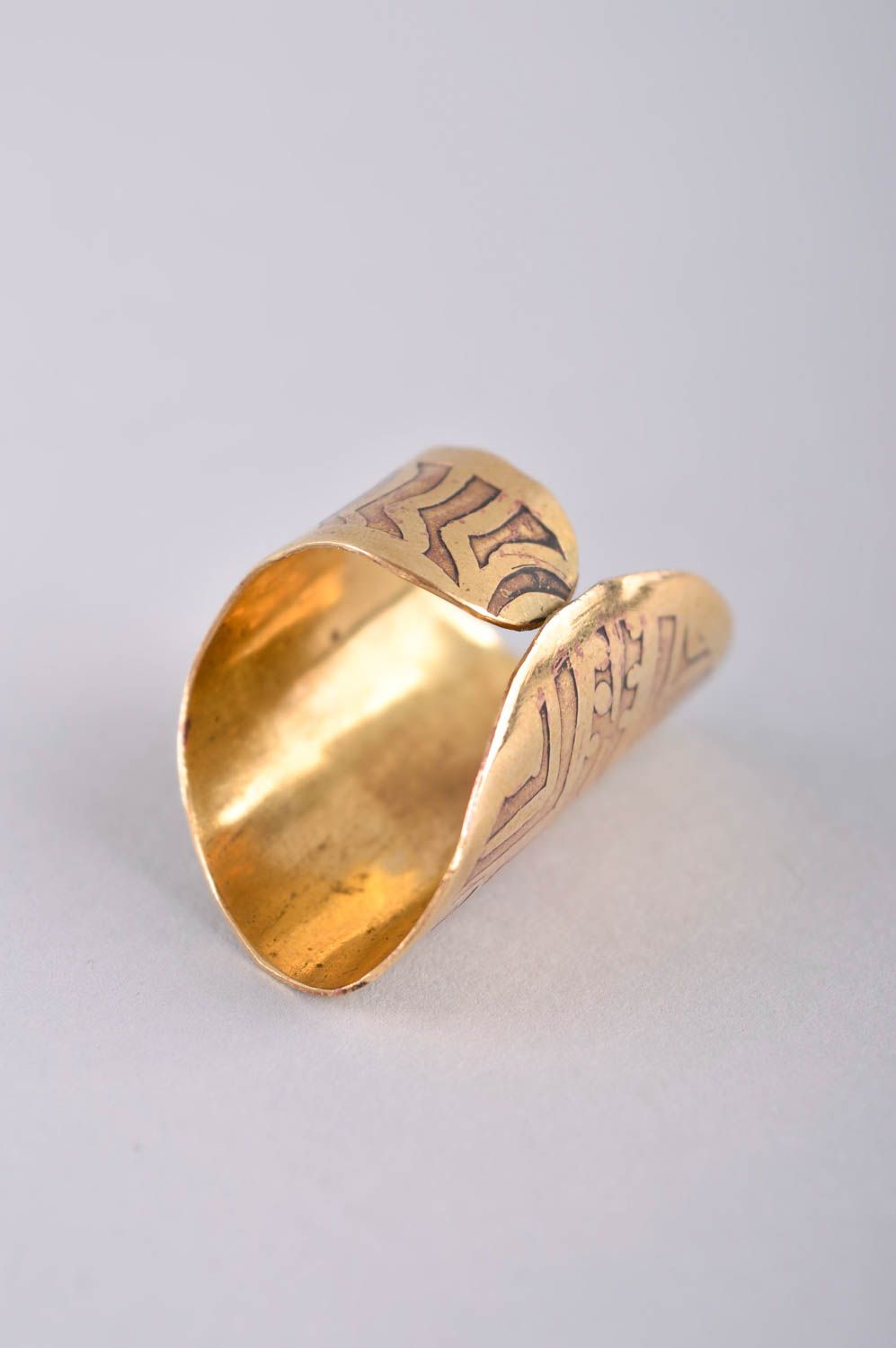 Handmade Schmuck Messing Ring Schmuck aus Metall Accessoire für Frauen  foto 4