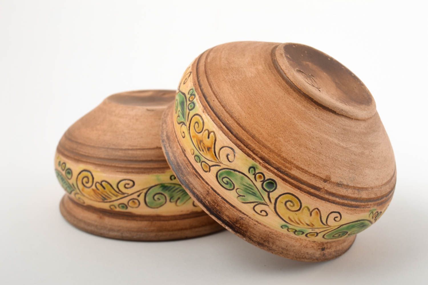 Ceramic bowls 2 ceramic plates handmade stoneware dinnerware dinner dishes photo 4