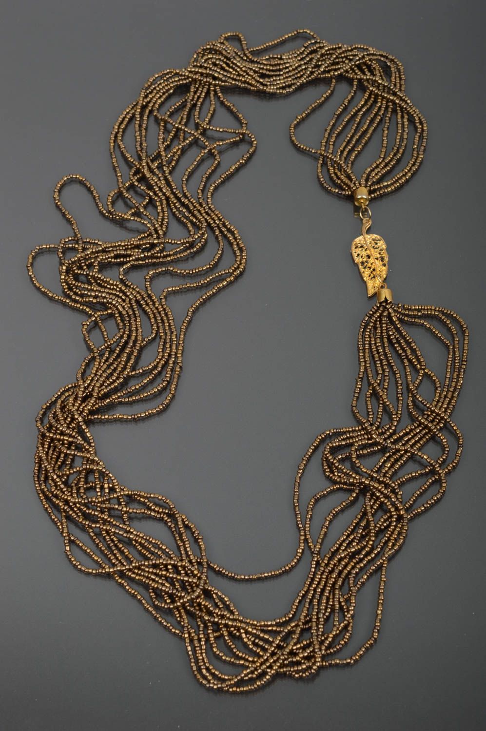 Handmade Damen Collier Modeschmuck Halskette Accessoire für Frauen mit Blatt foto 1