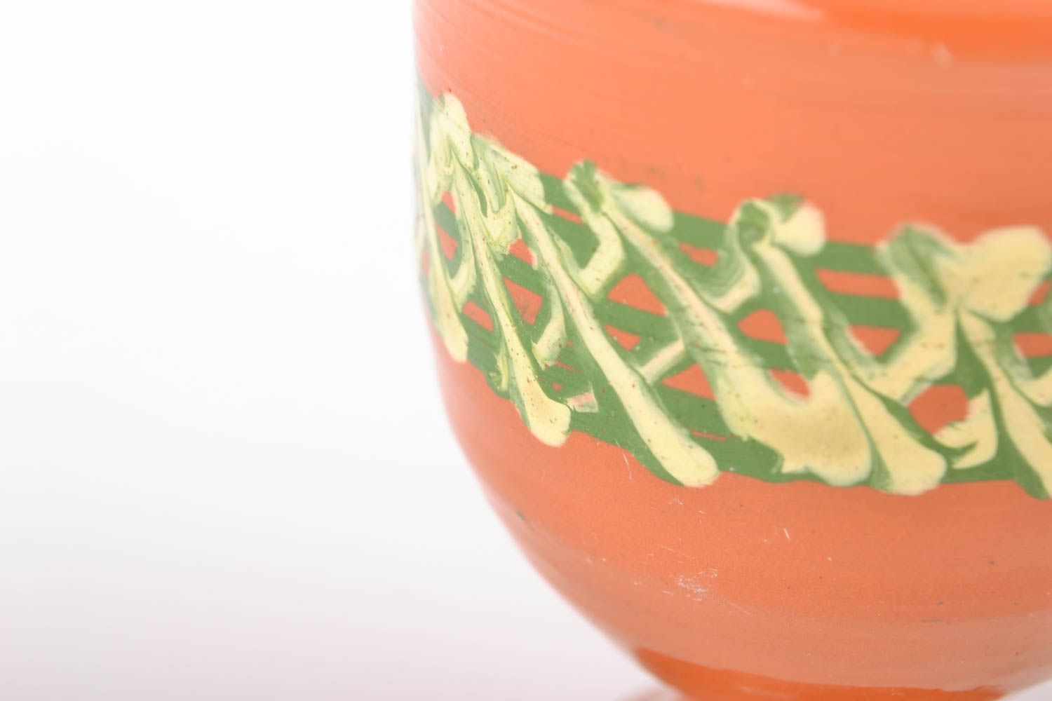 Copa de cerámica para vino pintada con engobes foto 5