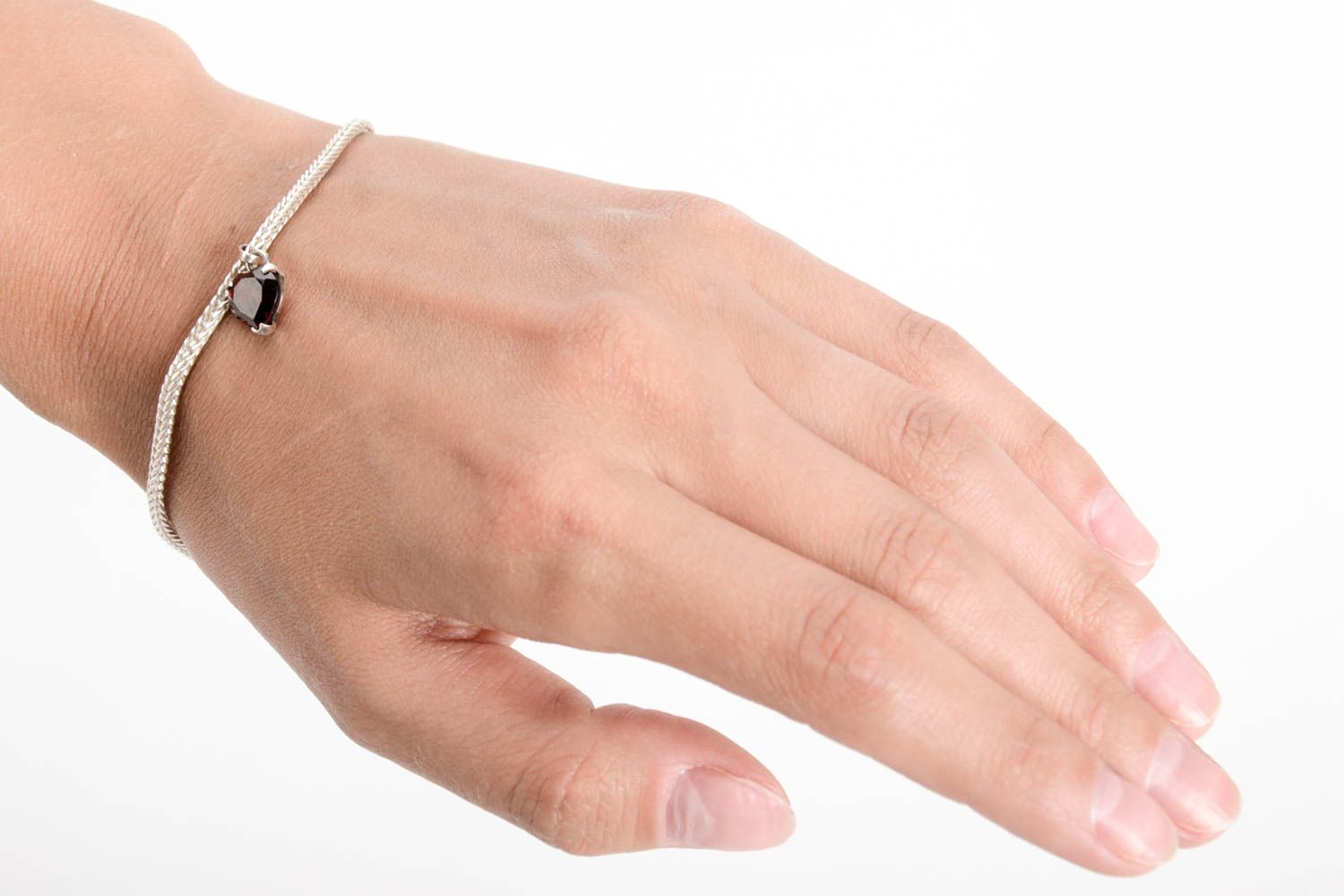 Bracelet argent Bijou fait main cœur vermeil Accessoire pour femme design photo 2