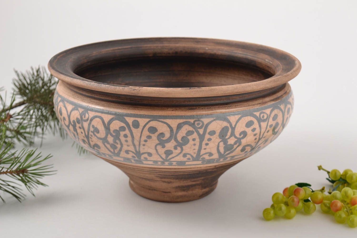 Handmade ceramic bowl unusual pottery handmade tableware accessory for home  photo 1