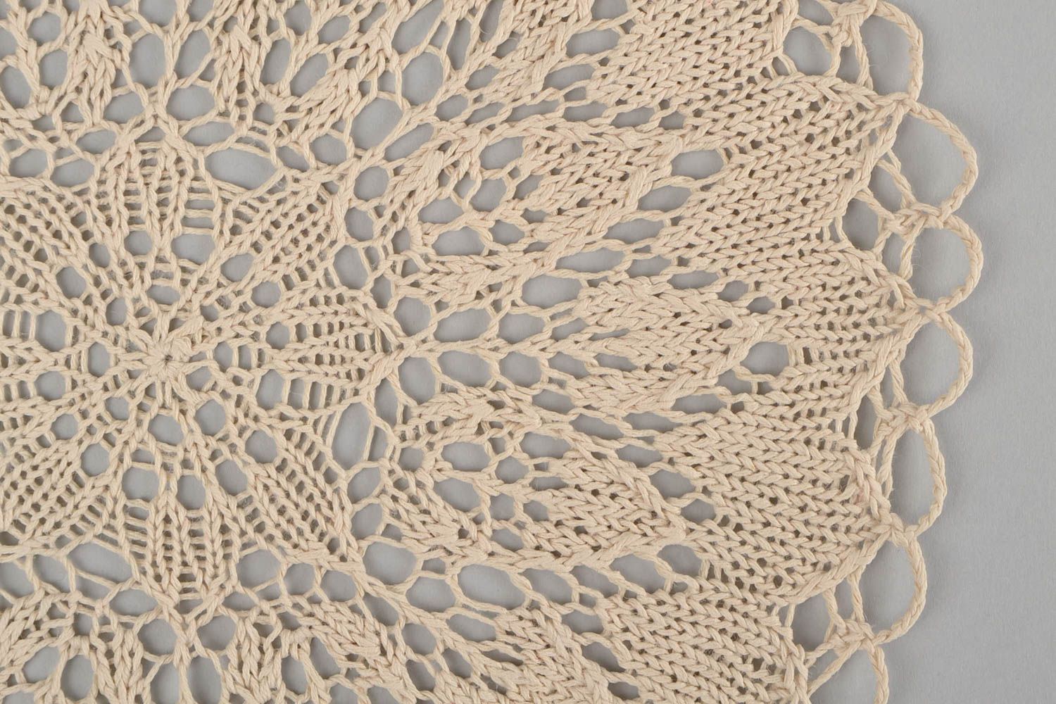 Unique handmade knitted napkin designer cotton table cloth interior decoration photo 4
