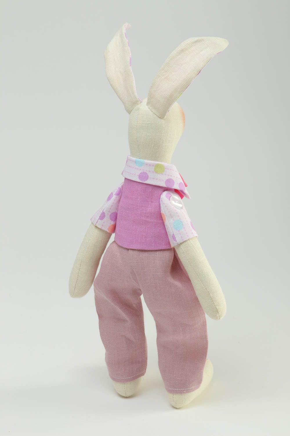 Jouet lapin Peluche faite main en tissus décorative Cadeau pour enfant photo 4